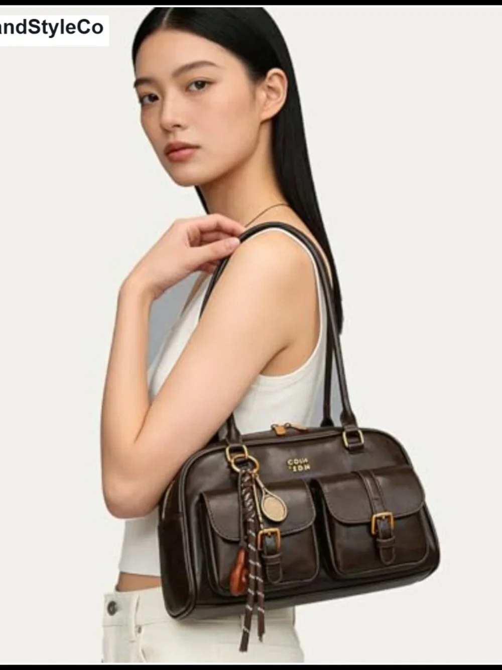 Women Hobo Tote Shoulder Bag Y2K Vintage Top Handle PU Leather Purse